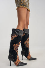AZALEA WANG KAIROX ANIMAL PATCHWORK LUXE BOOT