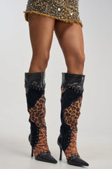 AZALEA WANG KAIROX ANIMAL PATCHWORK LUXE BOOT