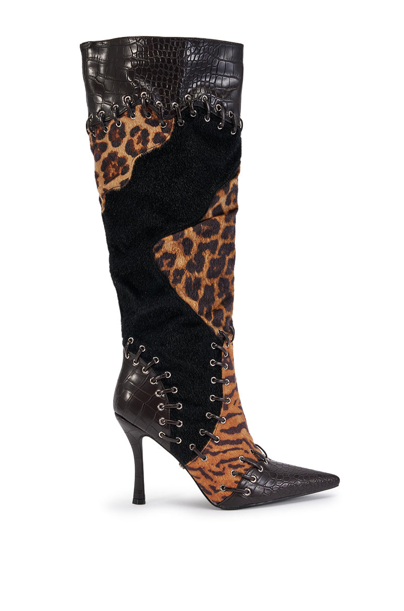 AZALEA WANG KAIROX ANIMAL PATCHWORK LUXE BOOT