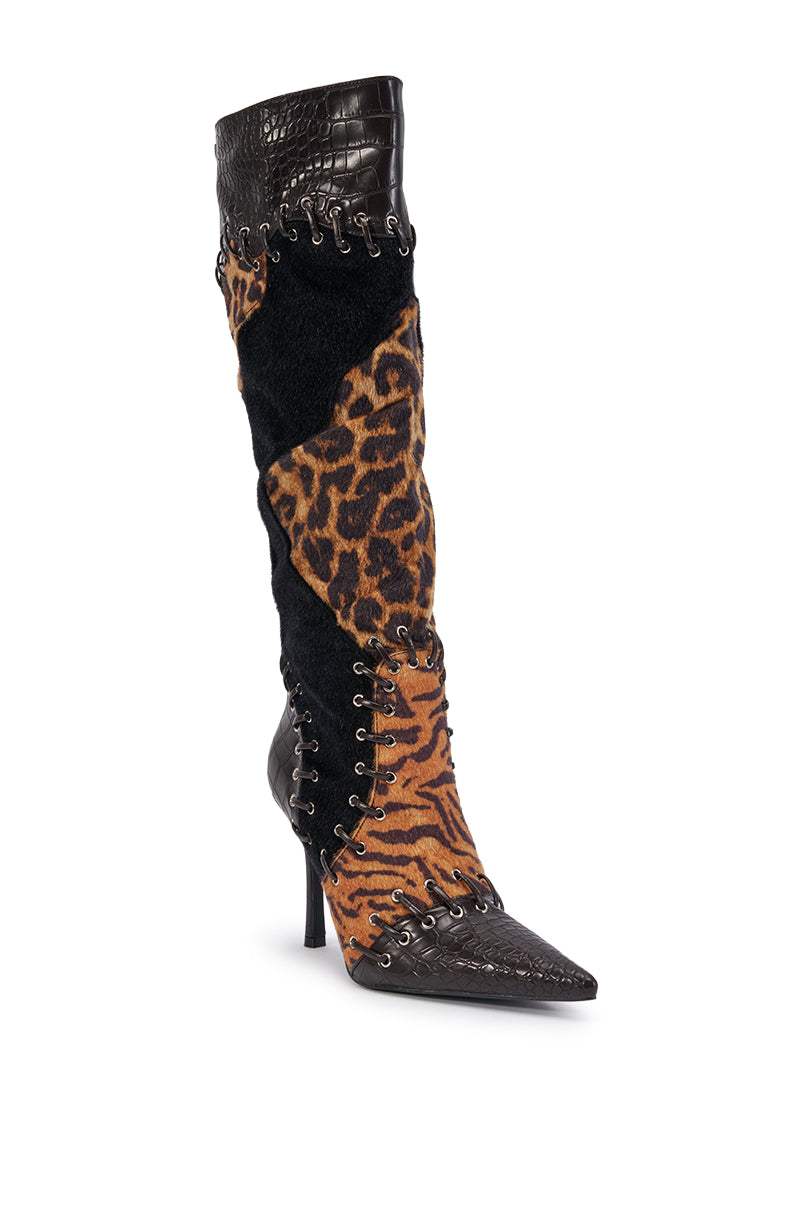 AZALEA WANG KAIROX ANIMAL PATCHWORK LUXE BOOT