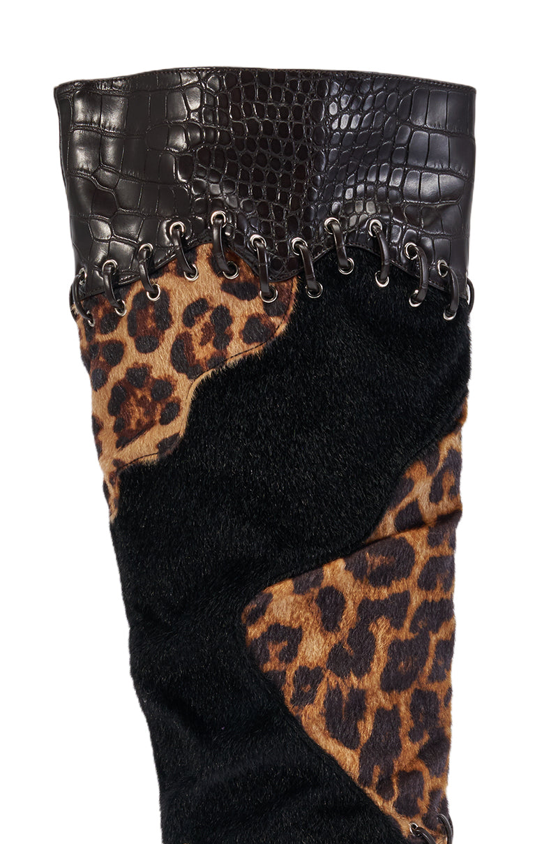 AZALEA WANG KAIROX ANIMAL PATCHWORK LUXE BOOT
