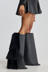 AKIRA GOLD KAIZEN BLACK FUR DETAIL BOOT
