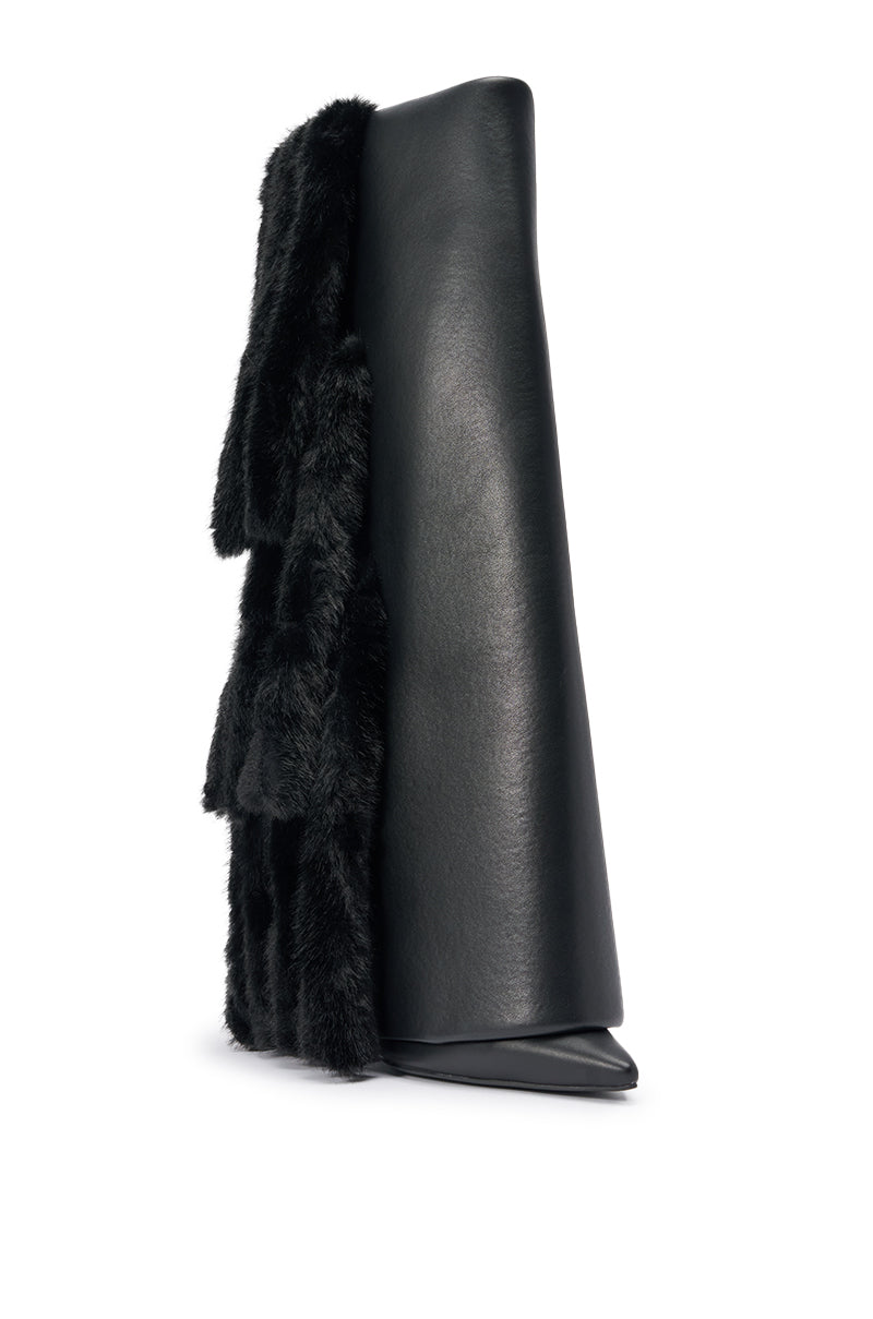 AKIRA GOLD KAIZEN BLACK FUR DETAIL BOOT