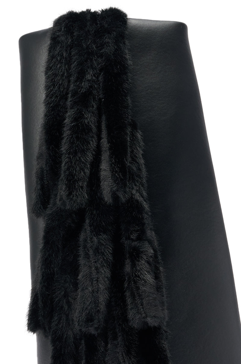 AKIRA GOLD KAIZEN BLACK FUR DETAIL BOOT