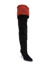 AKIRA GOLD KERRIGAN BLACK MULTI SHERPA STILETTO BOOT