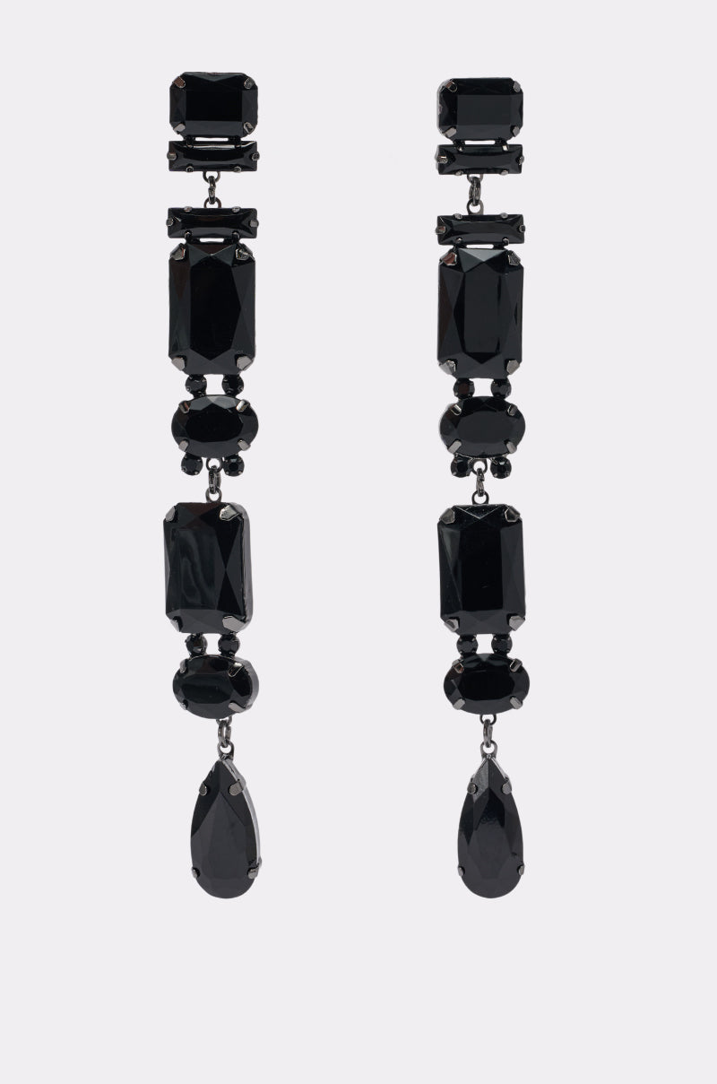 THE DRAMA BLACK STONE DANGLE EARRING