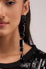 THE DRAMA BLACK STONE DANGLE EARRING