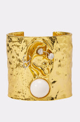 LISTEN CLOSELY METAL CUFF IN GOLD