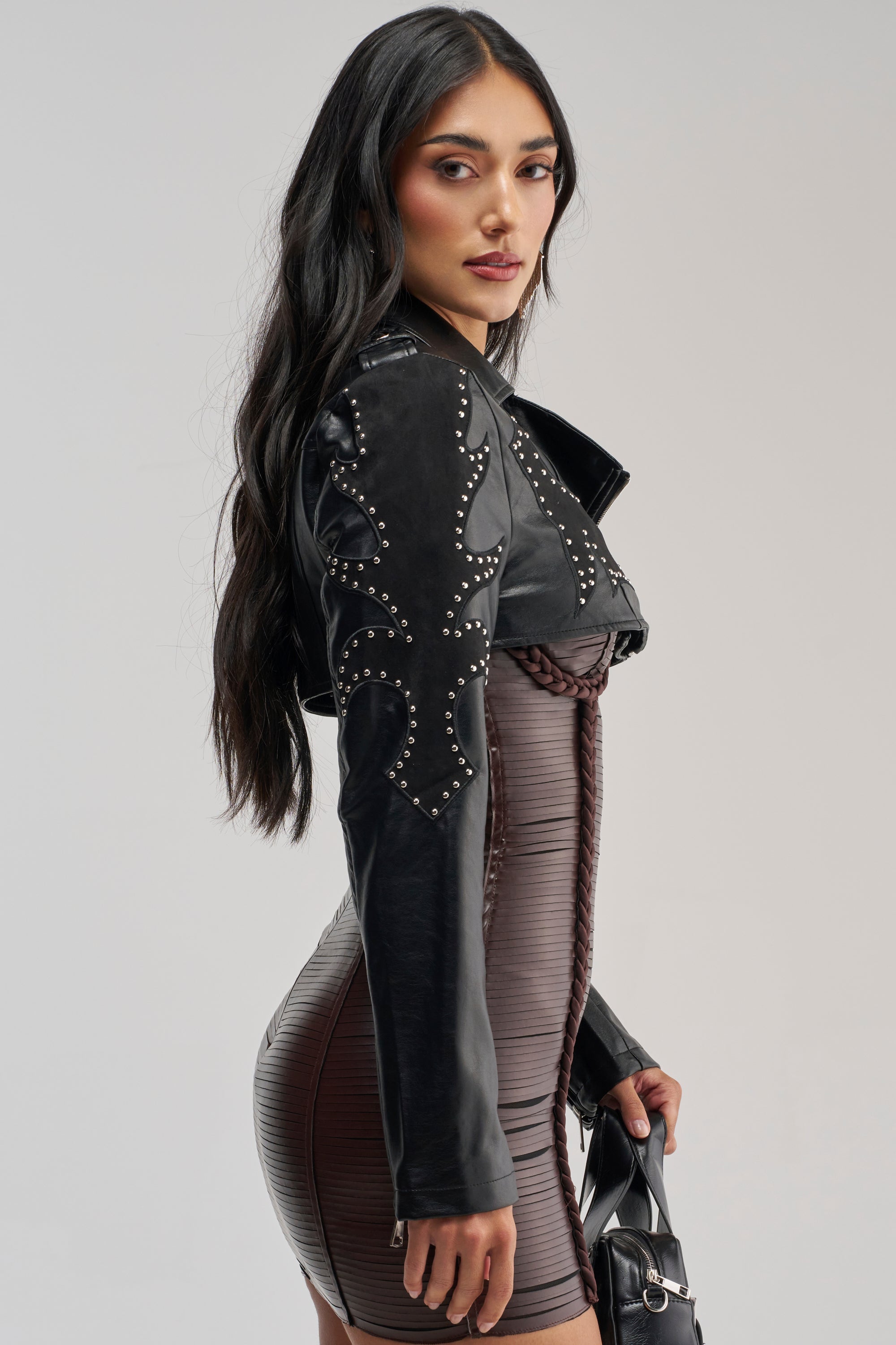 LOTTIE STUDDED CROP MOTO