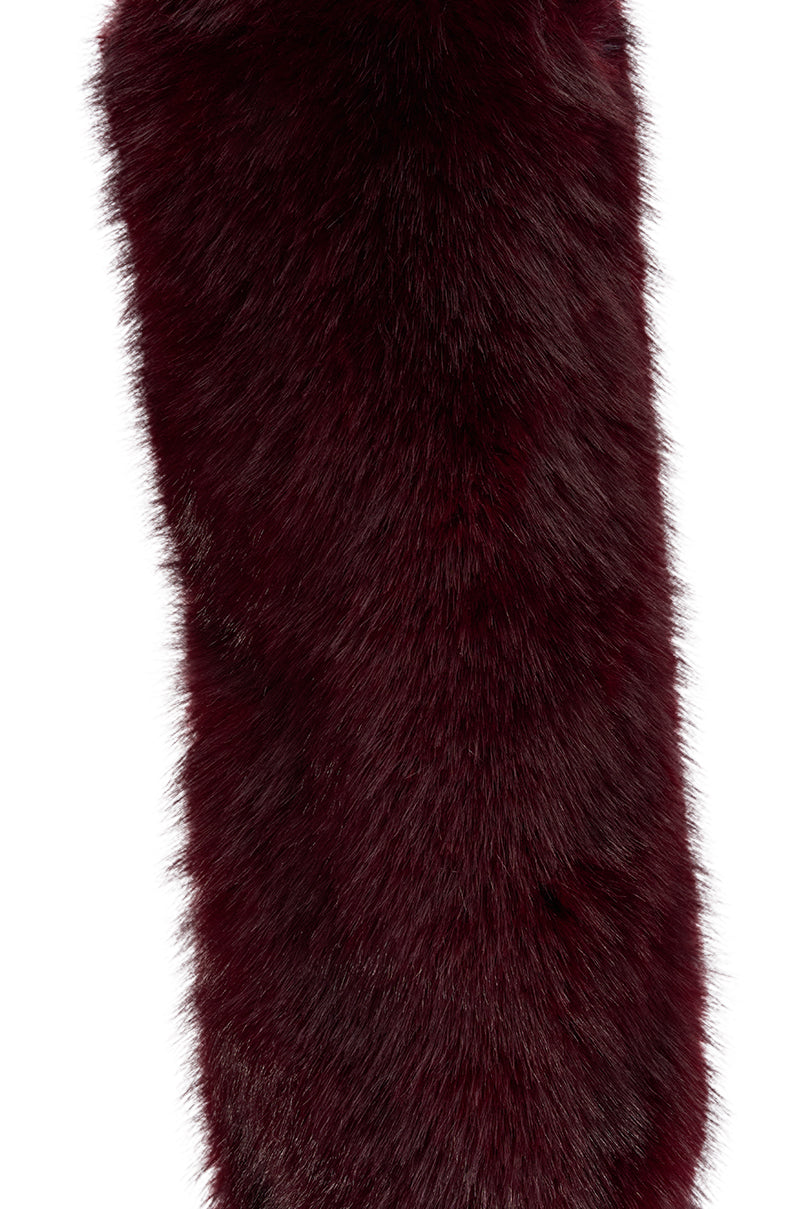 AZALEA WANG LANGLEYE BURGUNDY FUR THIGH HIGH BOOT