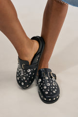 AZALEA WANG MAULDIN HARDWARE EMBELLISHED CLOG IN BLACK