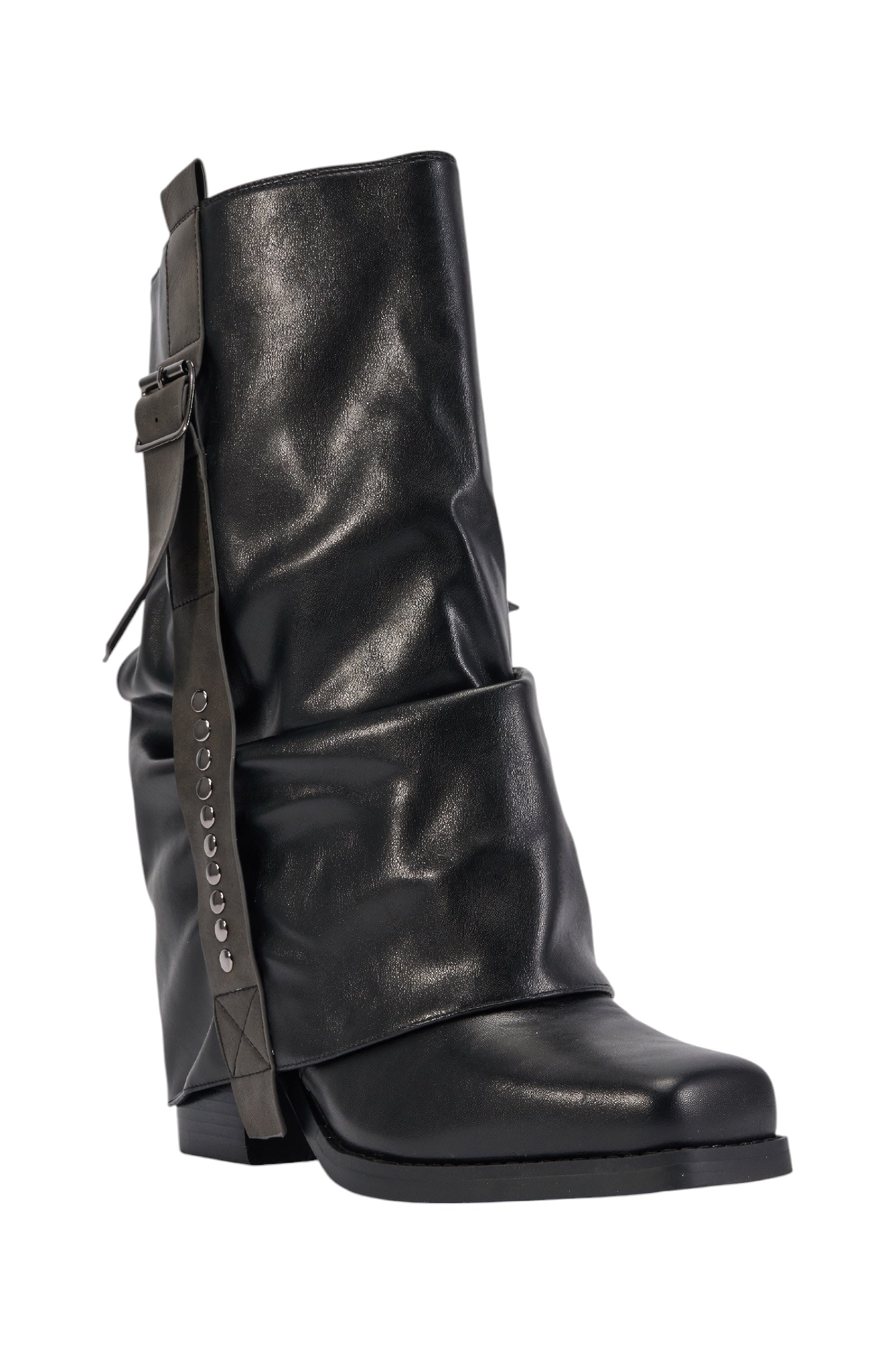 AZALEA WANG MELT BLACK SQUARE TOE BOOTIE
