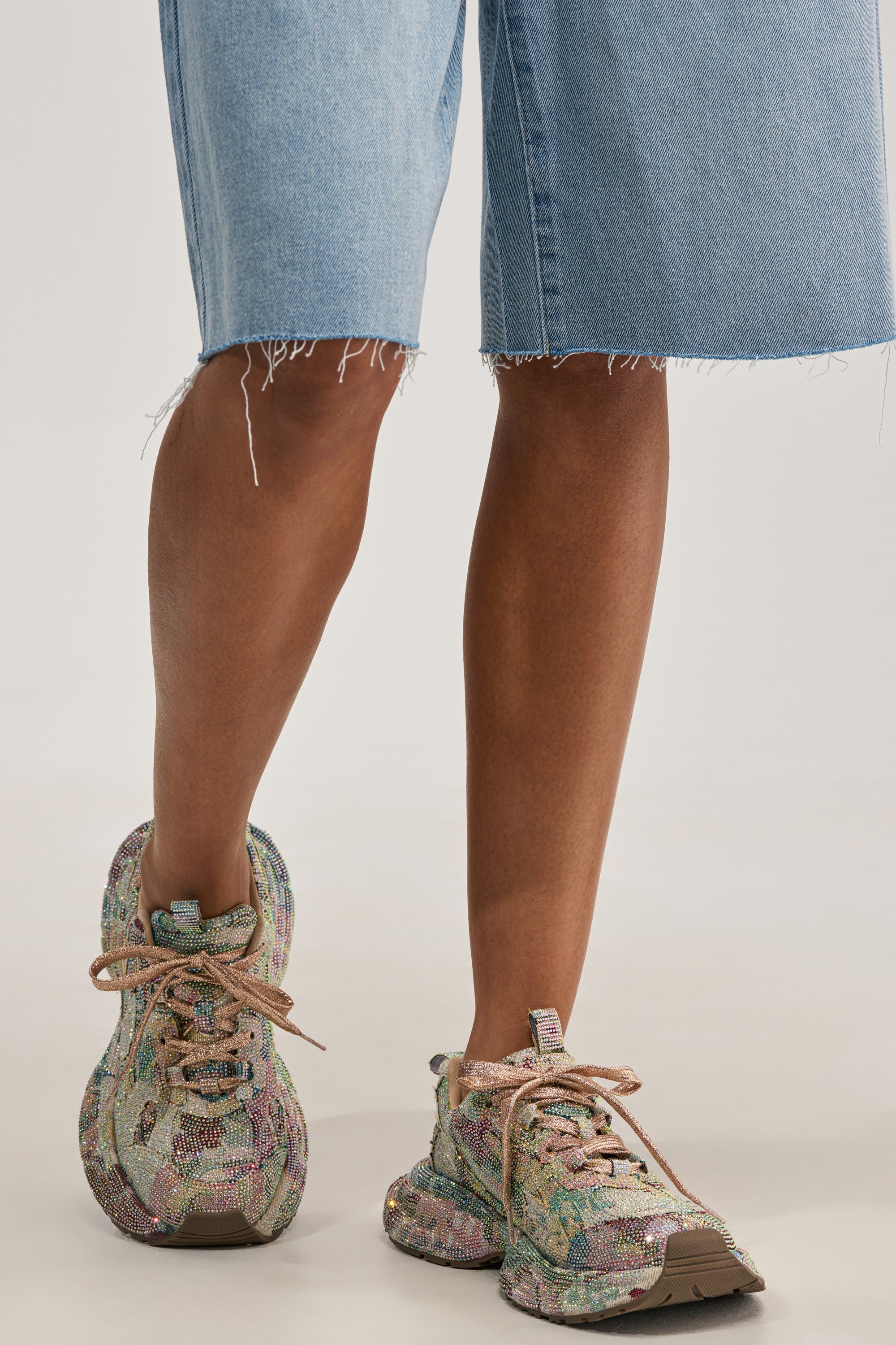AKIRA GOLD MORA MULTI FLORAL RHINESTONE SNEAKER