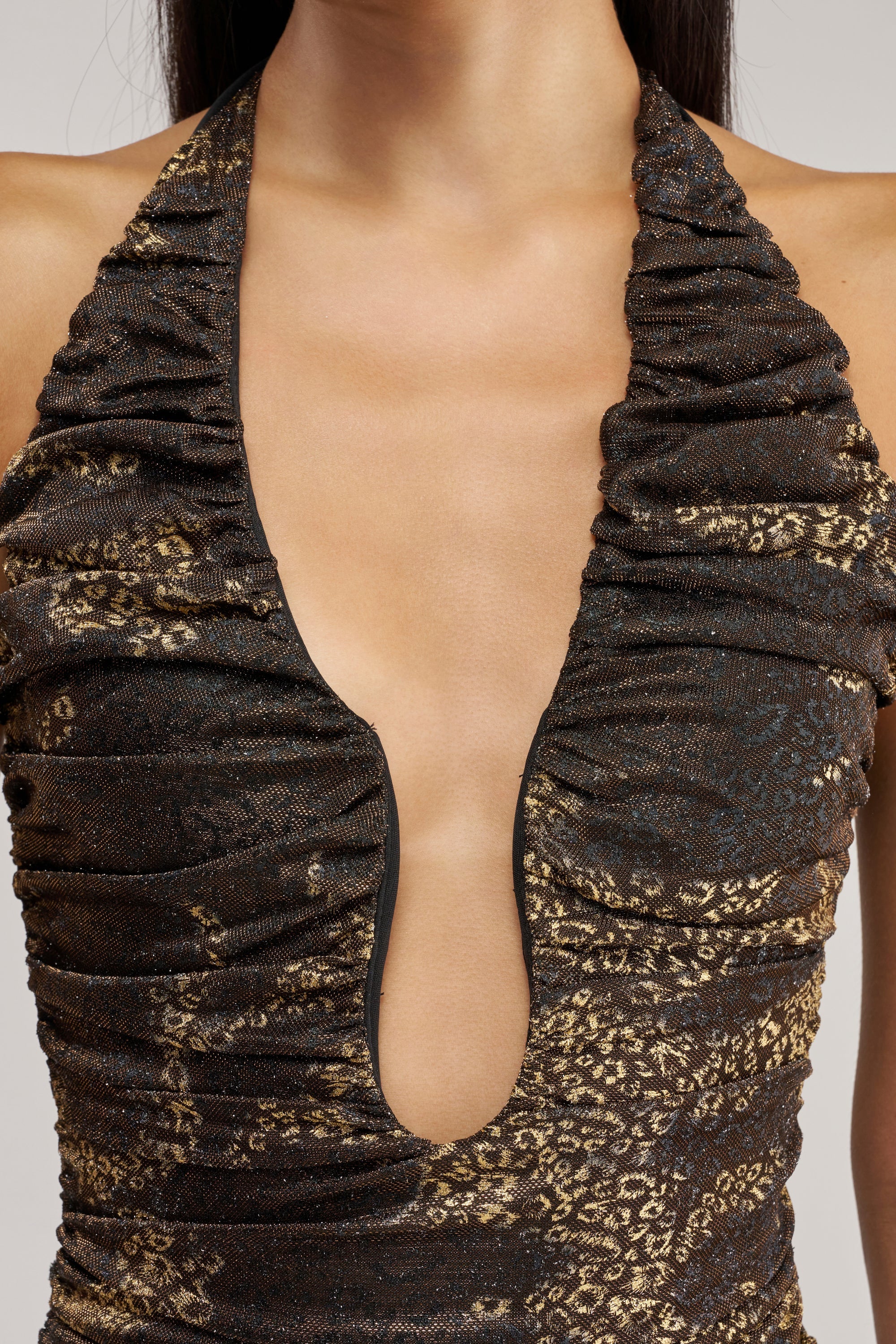 SPOTLIGHT ON ME MESH MAXI DRESS IN BROWN