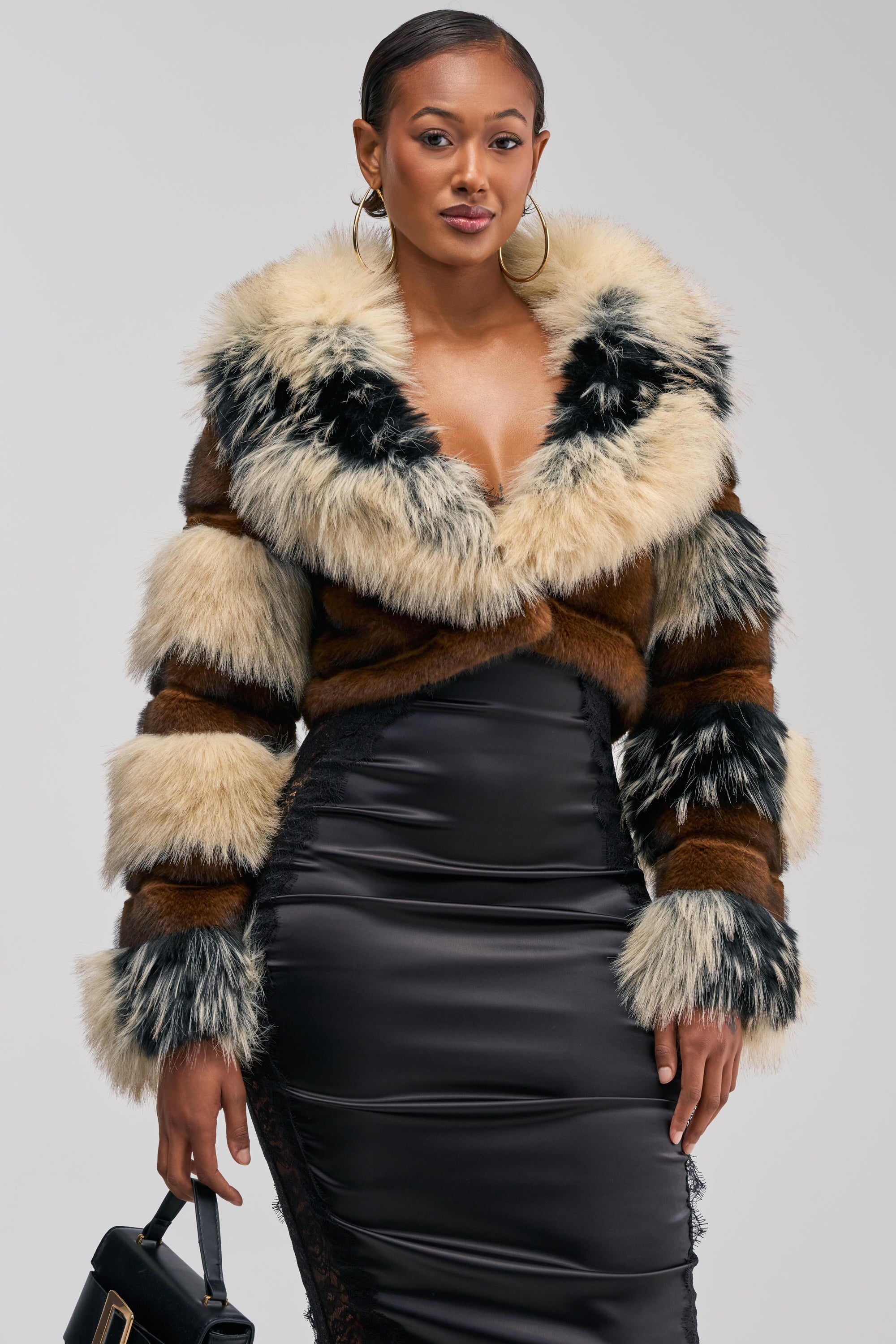 PORTIA CROPPED FAUX FUR JACKET