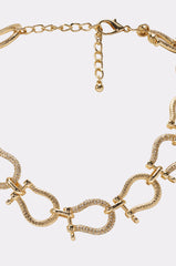 RICH GIRL HORSEBIT NECKLACE IN GOLD