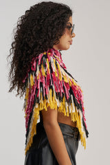 WILD SIDE CROPPED FRINGE PONCHO