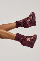 AZALEA WANG ROTHKO WEDGE SANDAL IN PLUM