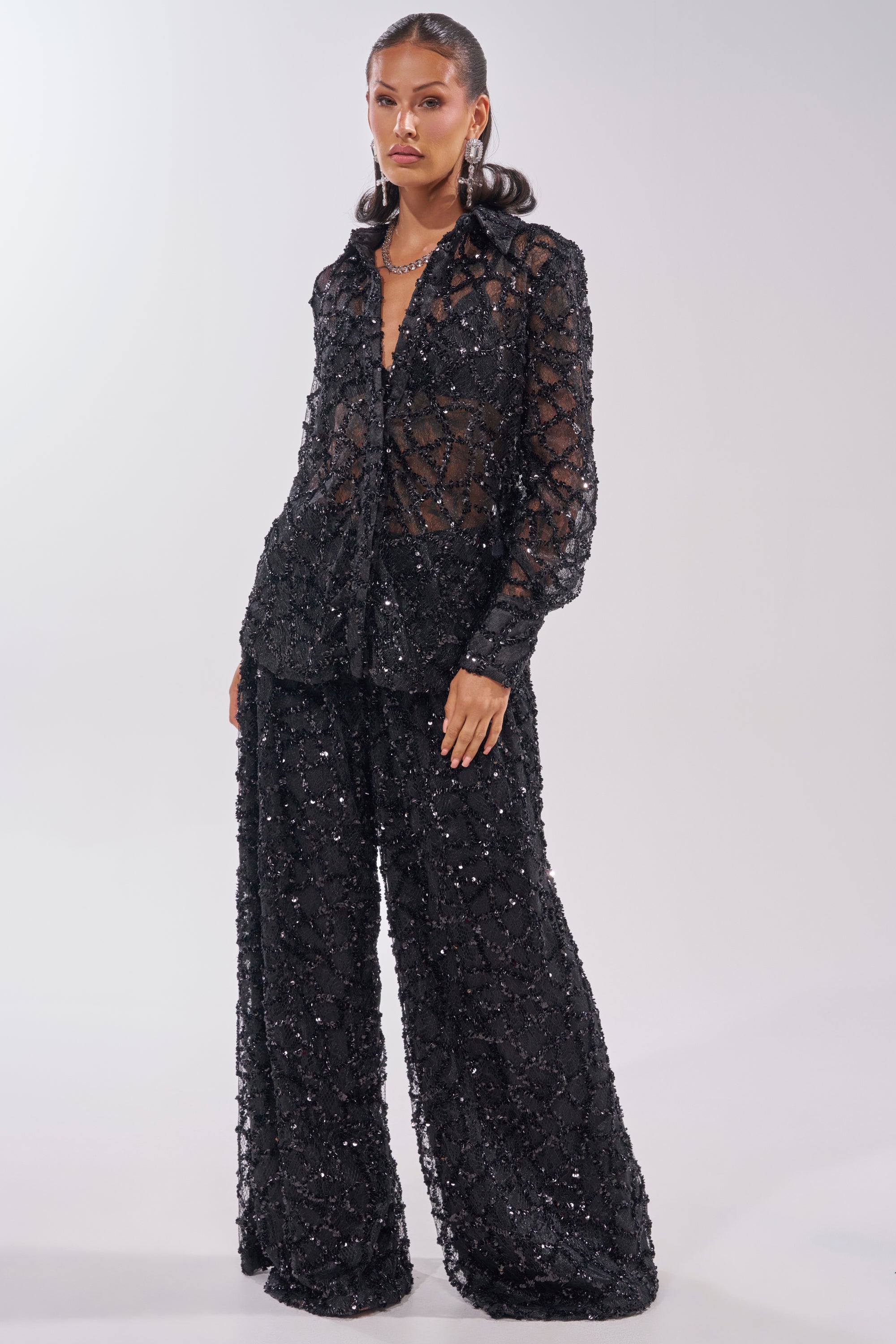 ROXY SEQUIN BUTTON DOWN