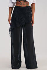 DRIFT AWAY PALAZZO PANT WITH LACE SKIRT OVERLAY