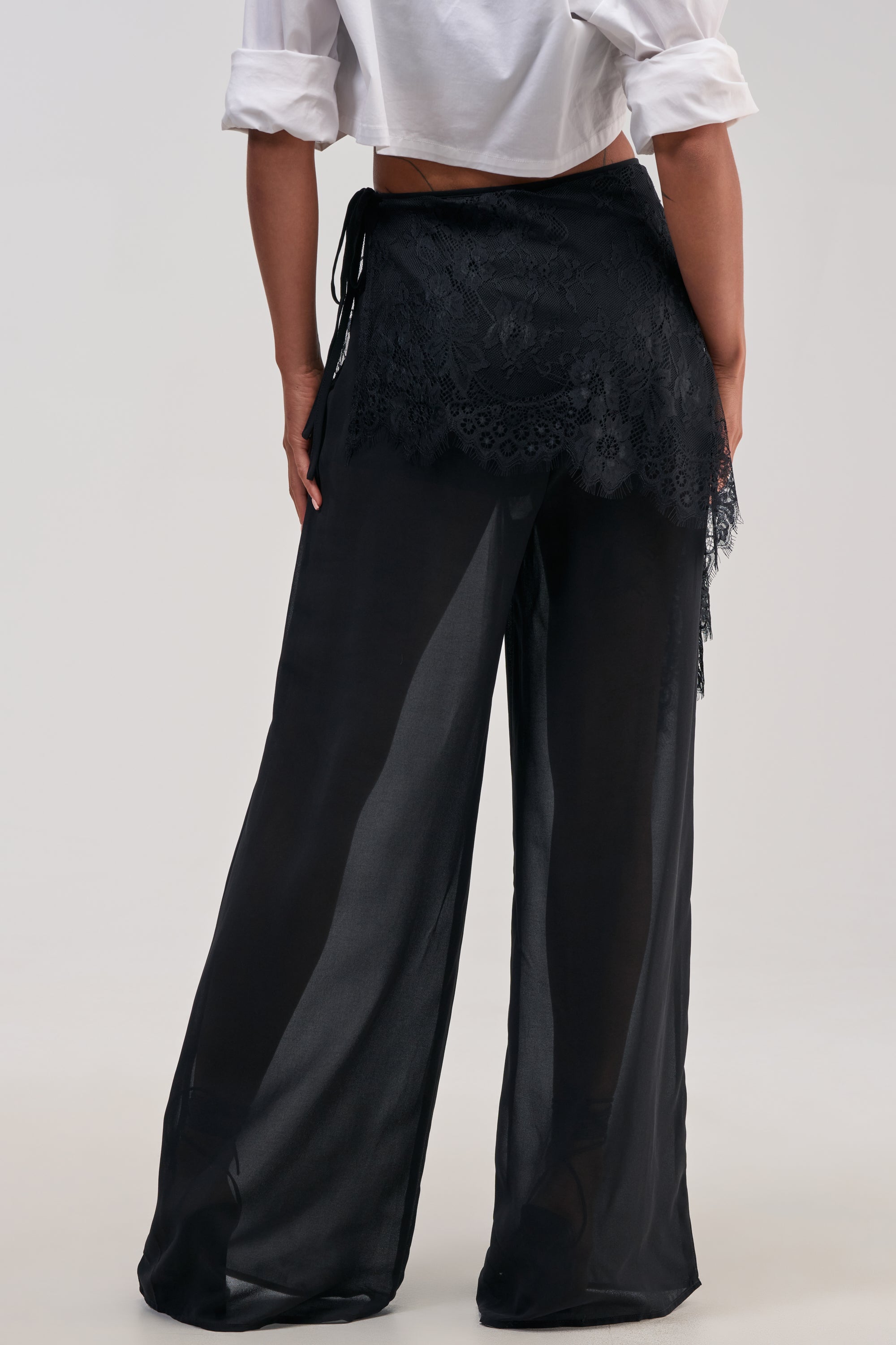 DRIFT AWAY PALAZZO PANT WITH LACE SKIRT OVERLAY