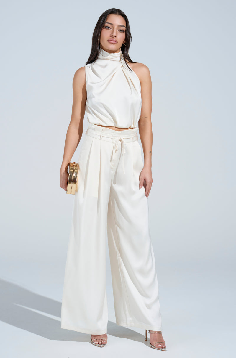 BLAKE SATIN MOCK NECK TOP