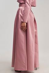 LILA SATIN TROUSER IN MAUVE