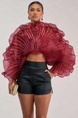 SHINING DOWN ON YOU BLOUSE IN BURGUNDY