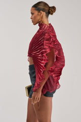 SHINING DOWN ON YOU BLOUSE IN BURGUNDY