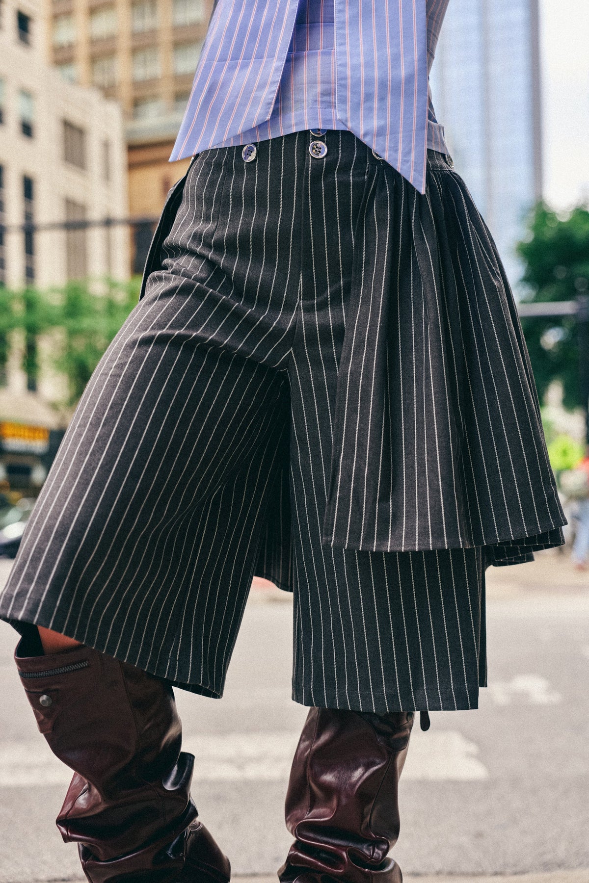 OFFICE SIREN STRIPED GAUCHO PANT