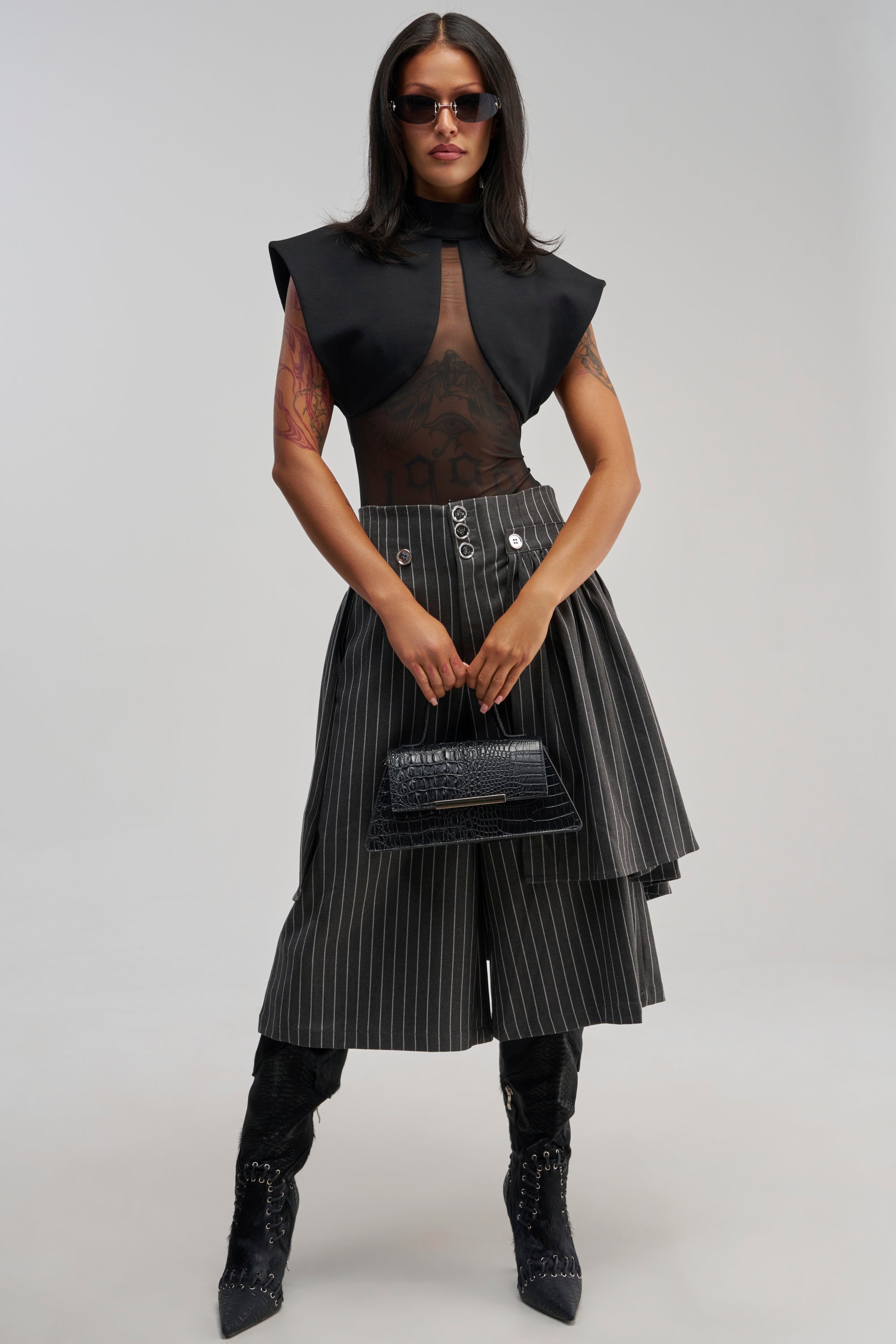 OFFICE SIREN STRIPED GAUCHO PANT