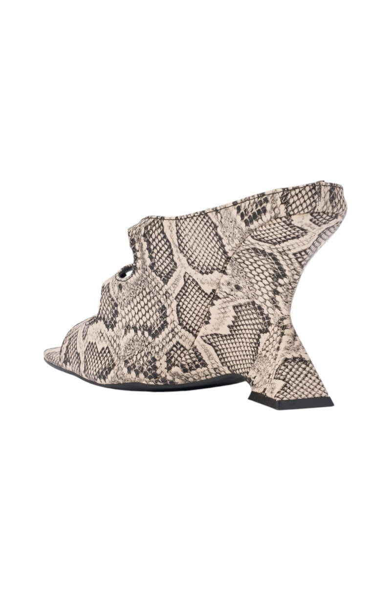 SAFESIDE SNAKE PRINT PU WEDGE SANDAL
