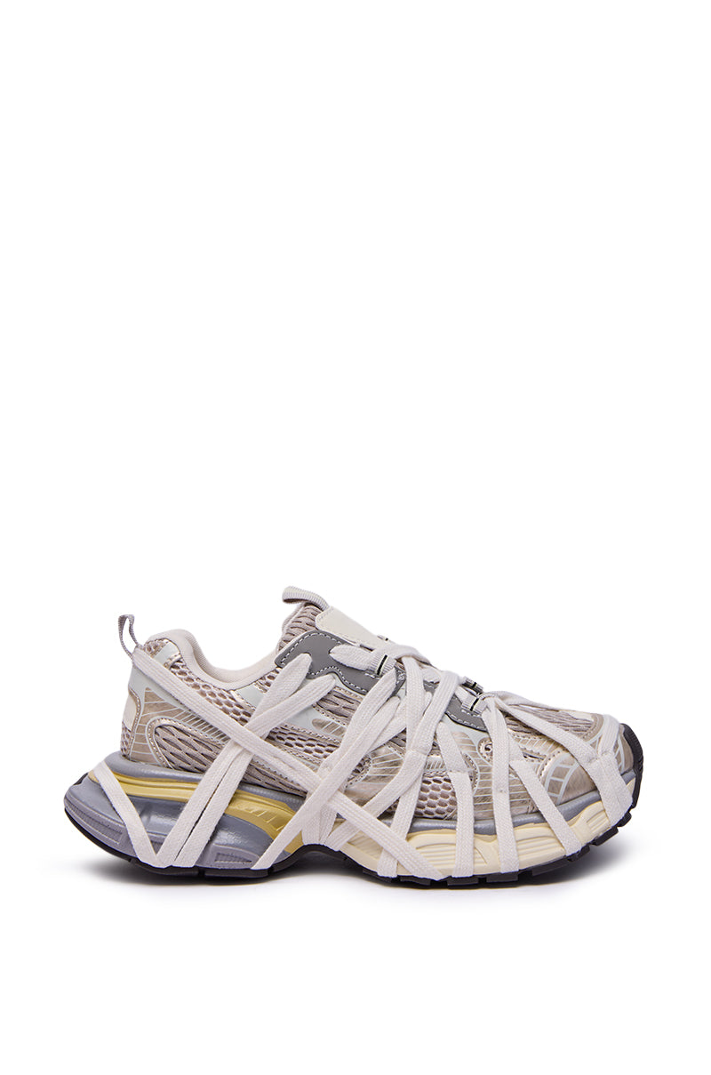 AZALEA WANG SELIE WHITE FLAT SNEAKER