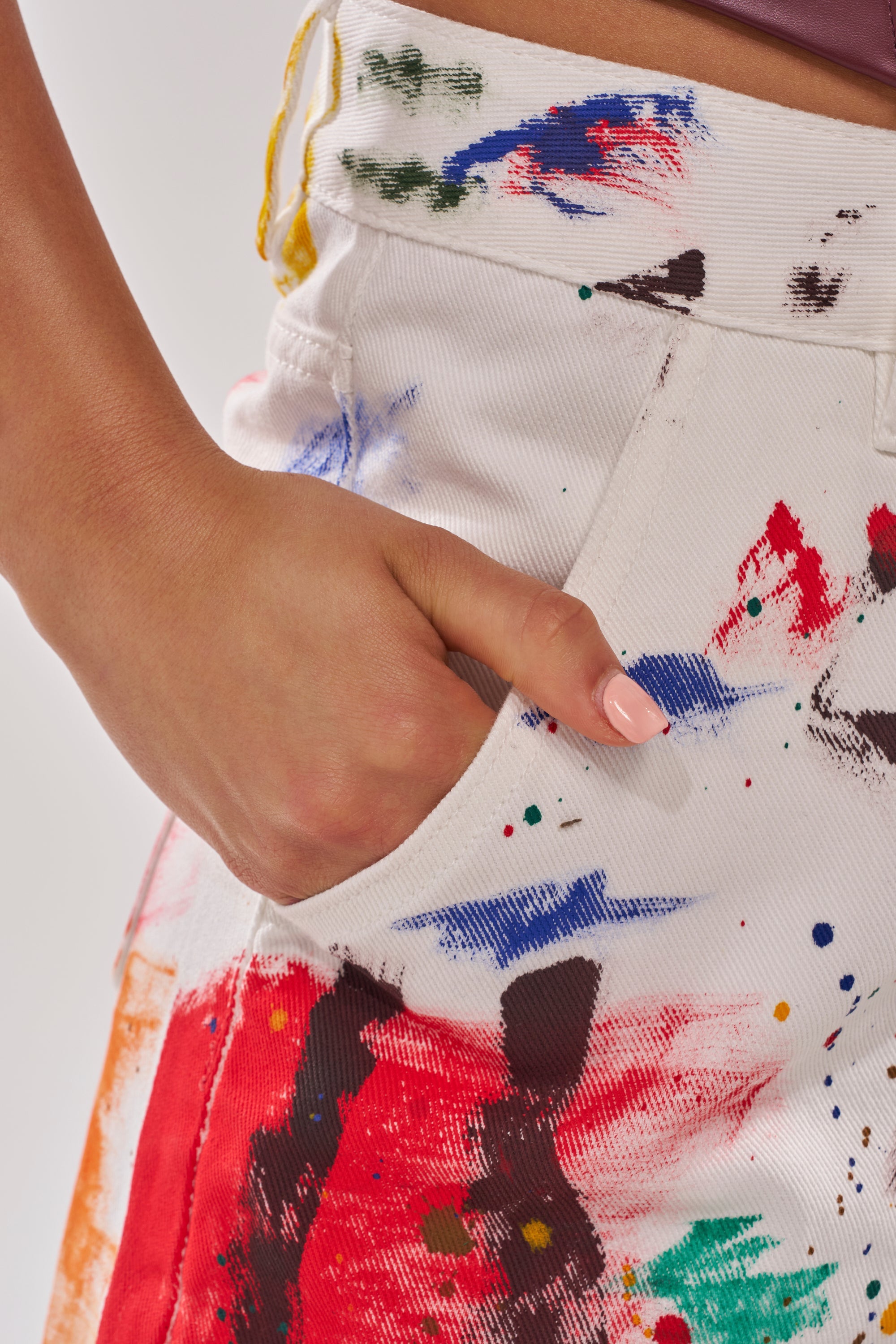 PAINTED ON RELAXED DENIM PANT