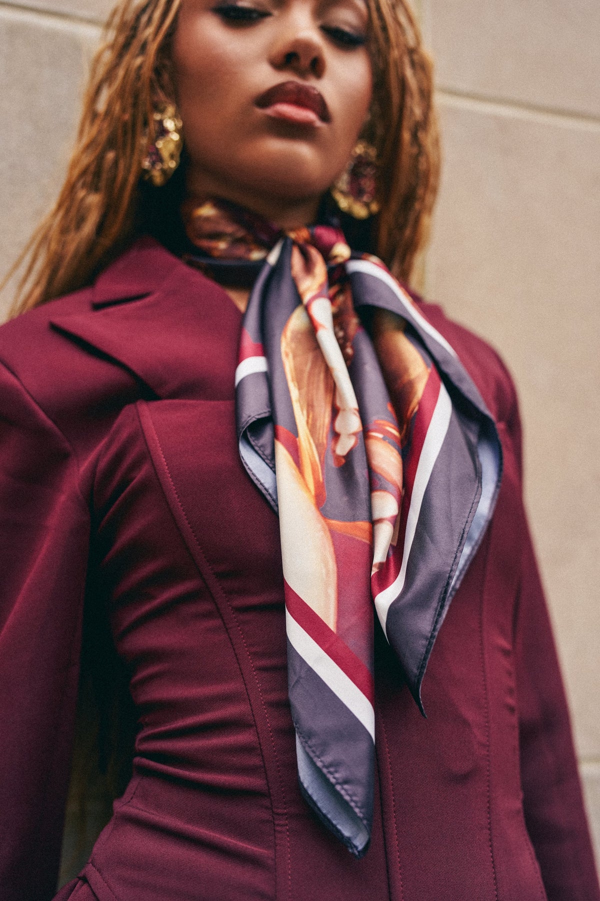 JUST SMILE SATIN SCARF