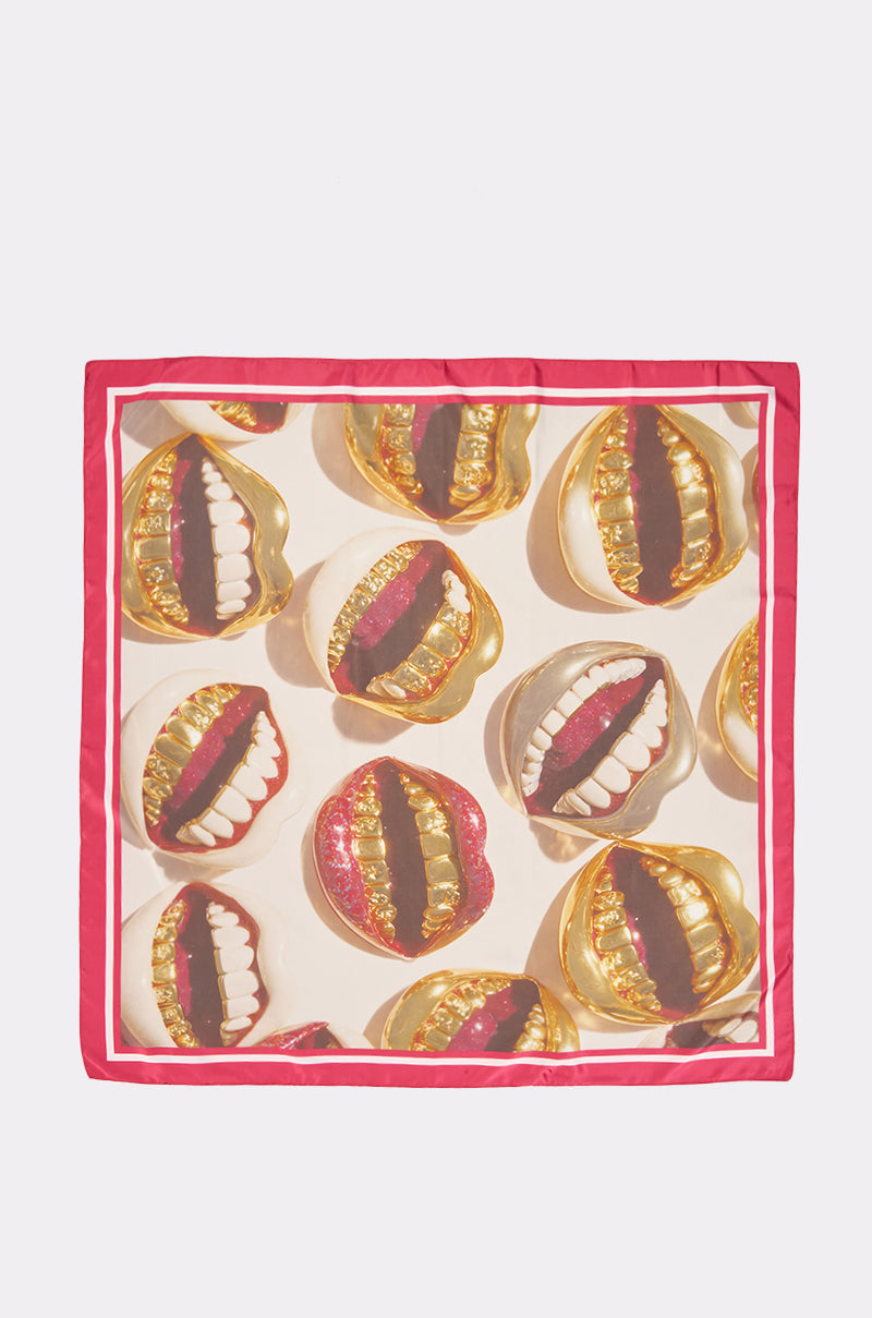 MOUTHY SATIN PRINTED SCARF
