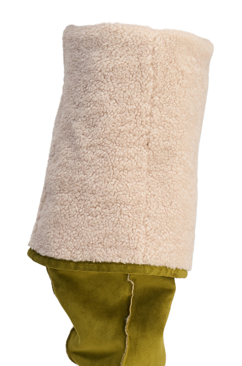 AZALEA WANG SONNET GREEN SUEDE STILETTO THIGH HIGH BOOT
