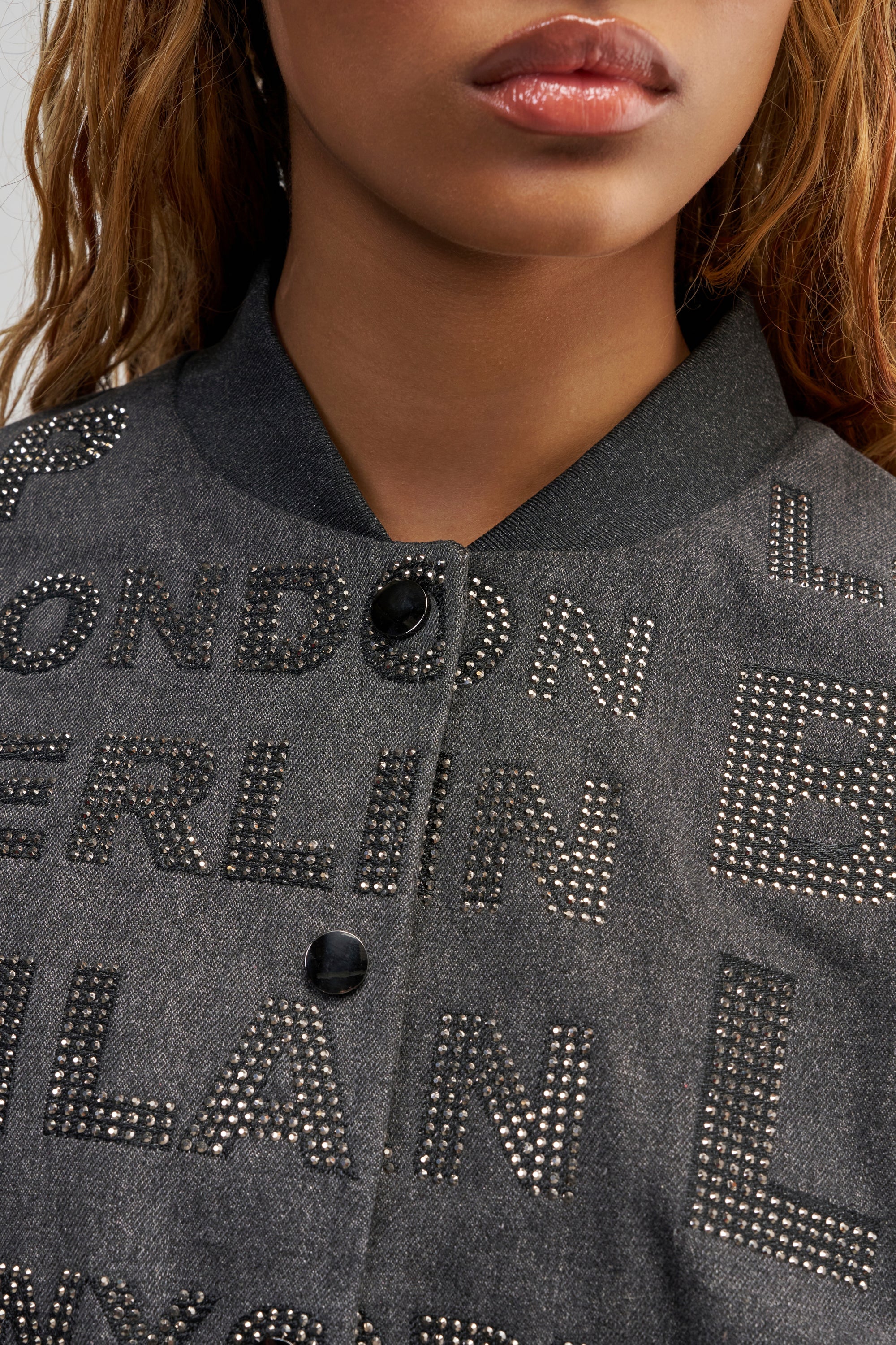 CATCHING FLIGHTS RHINESTONE BOMBER