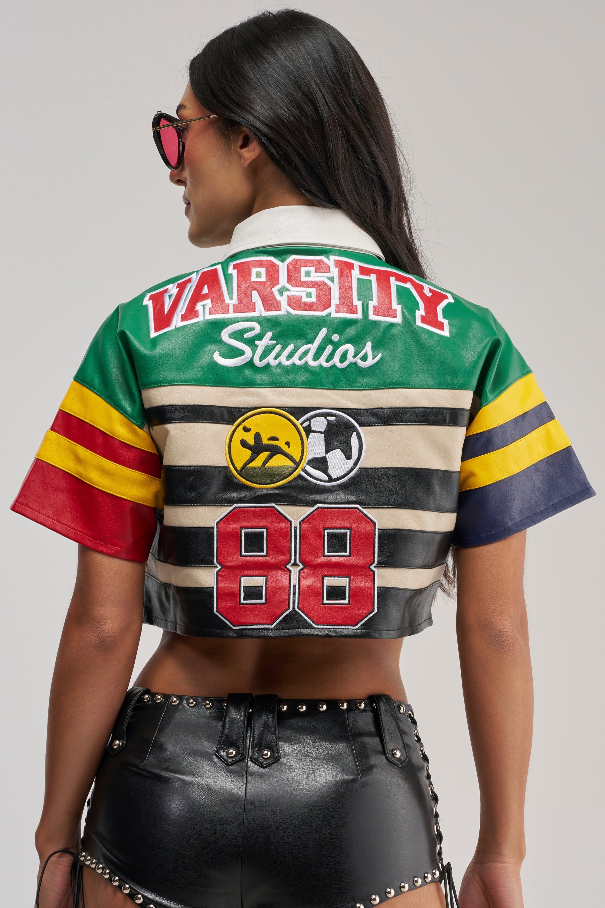 BACK TO SCHOOL VIBES PU BUTTON DOWN