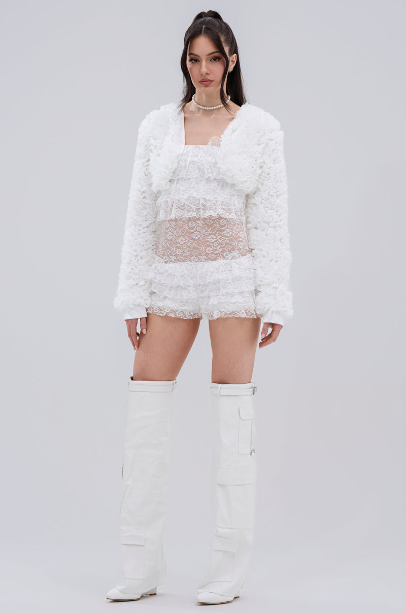 PLUME RUFFLE BOLERO