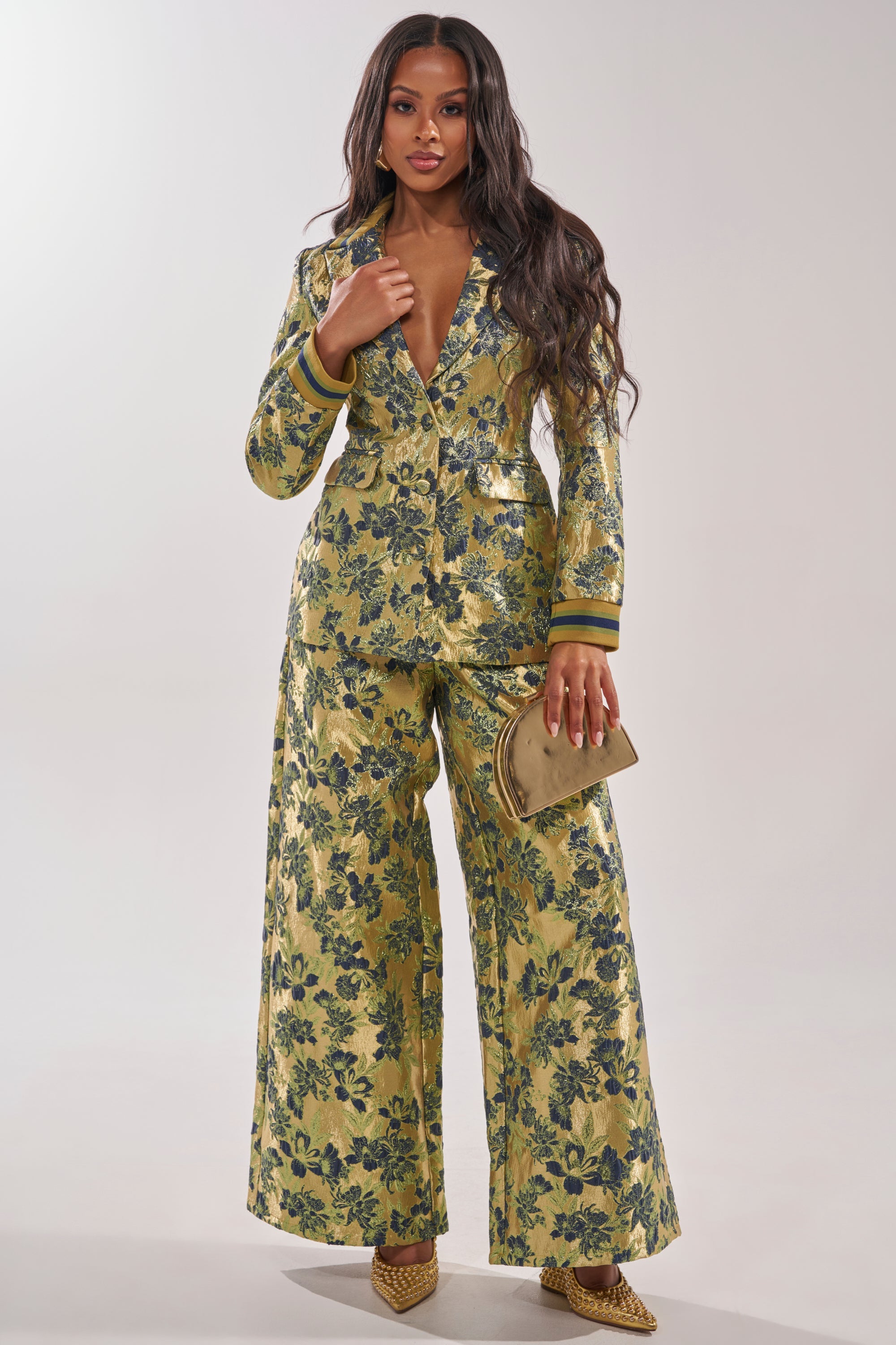 HARLOW BROCADE WIDE LEG PANT