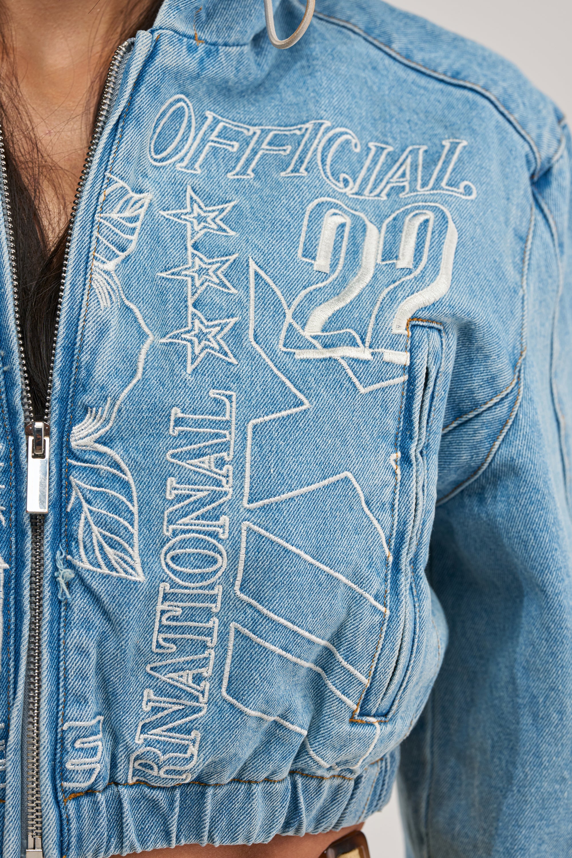 I SPY DENIM BOMBER