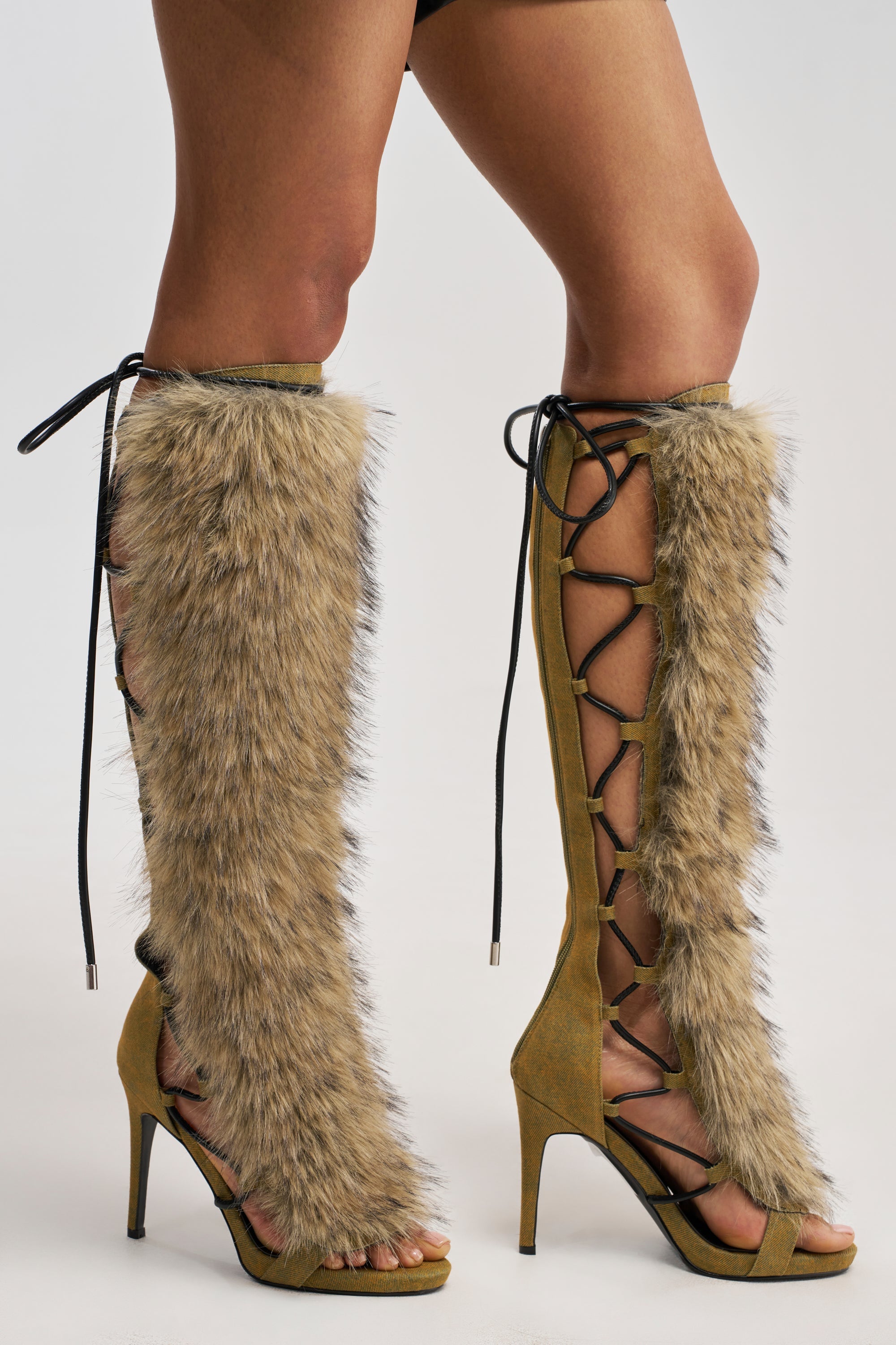 AZALEA WANG STAMOS DENIM MULTI STILETTO SANDAL