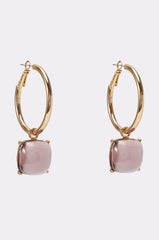 PURPLE HAZE DROP HOOPS
