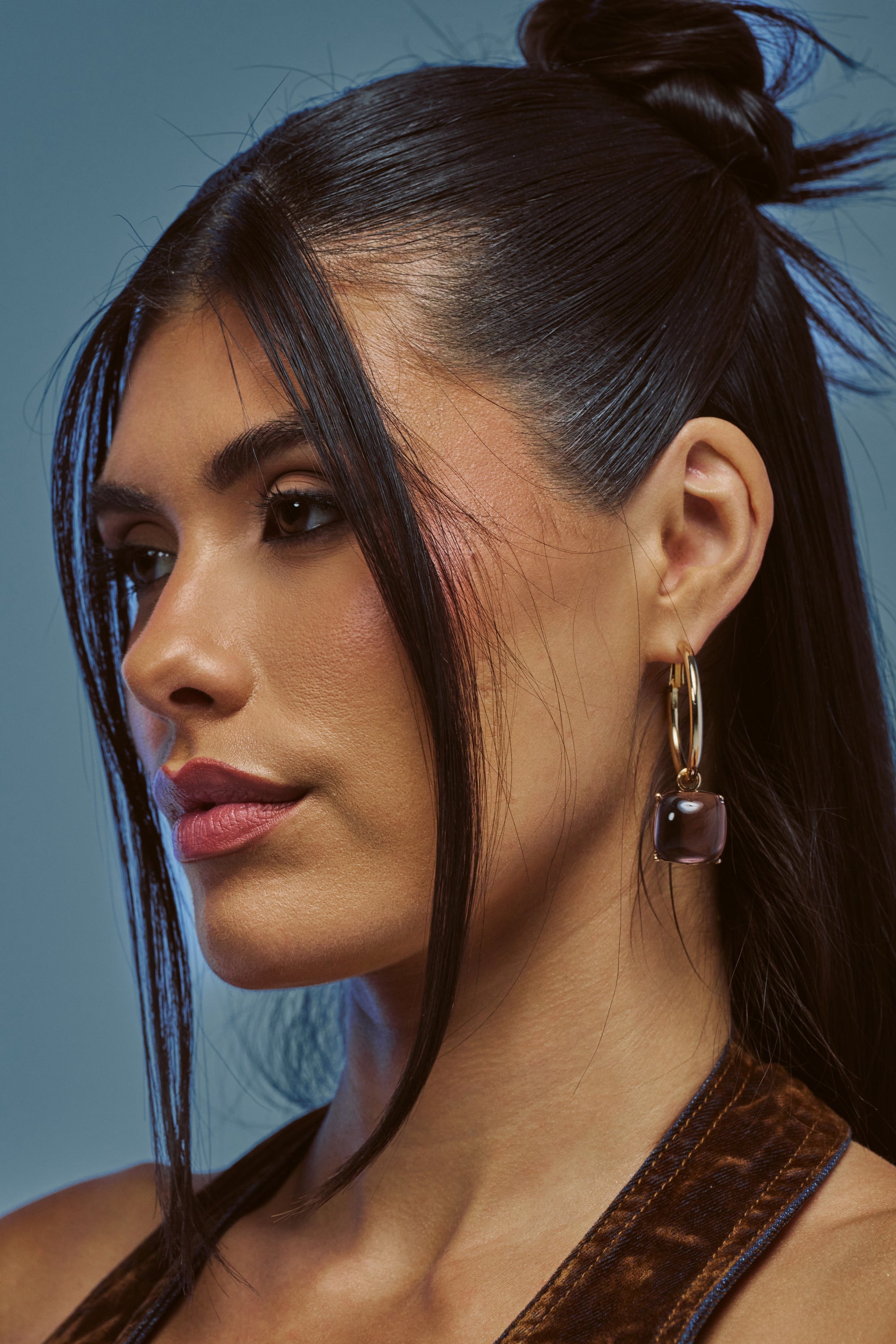 PURPLE HAZE DROP HOOPS