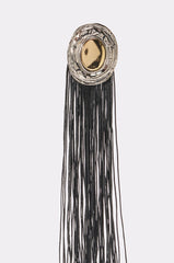TASSEL DIVA STATEMENT EARRINGS IN BLACK
