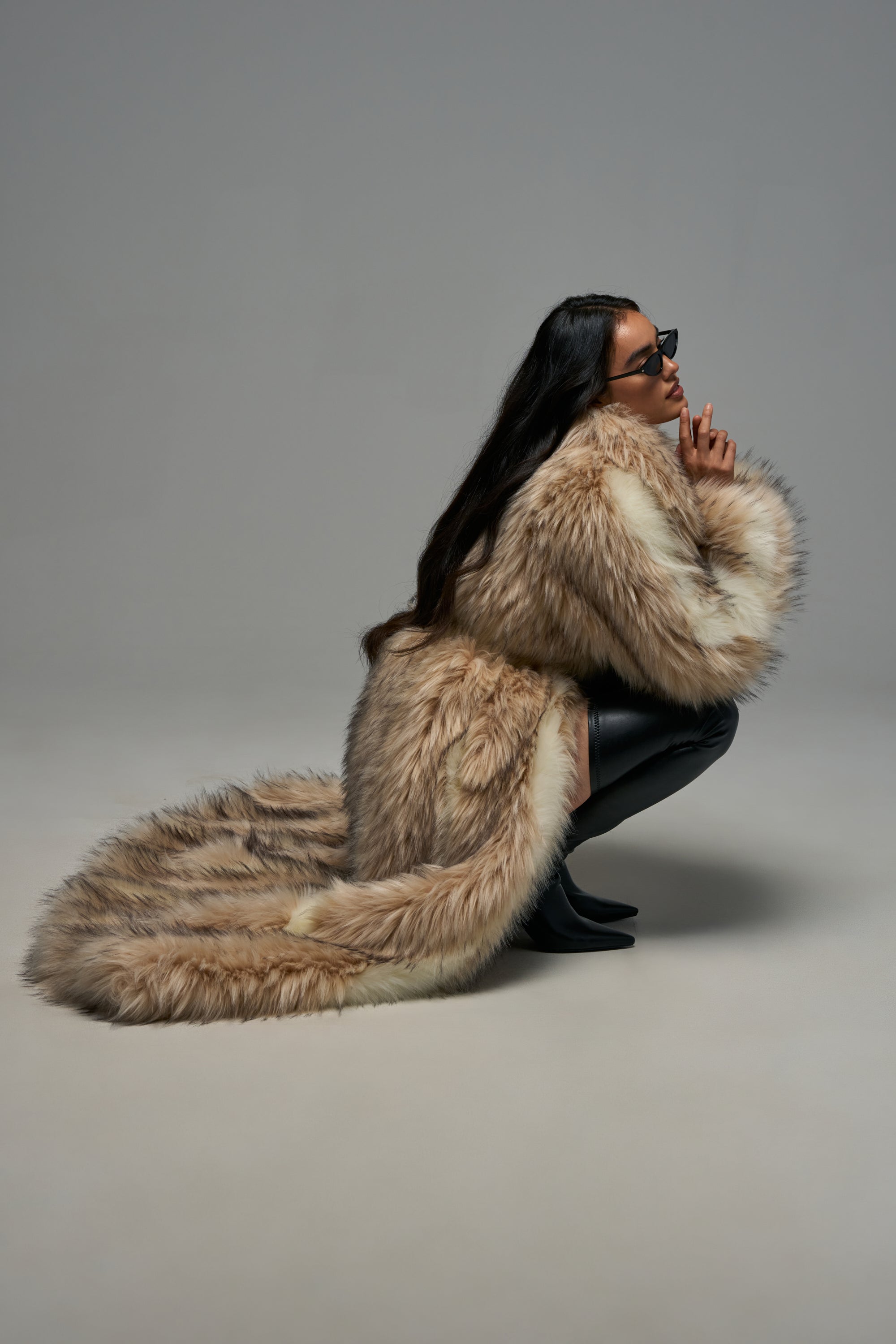 VENUS FAUX FUR TRENCH
