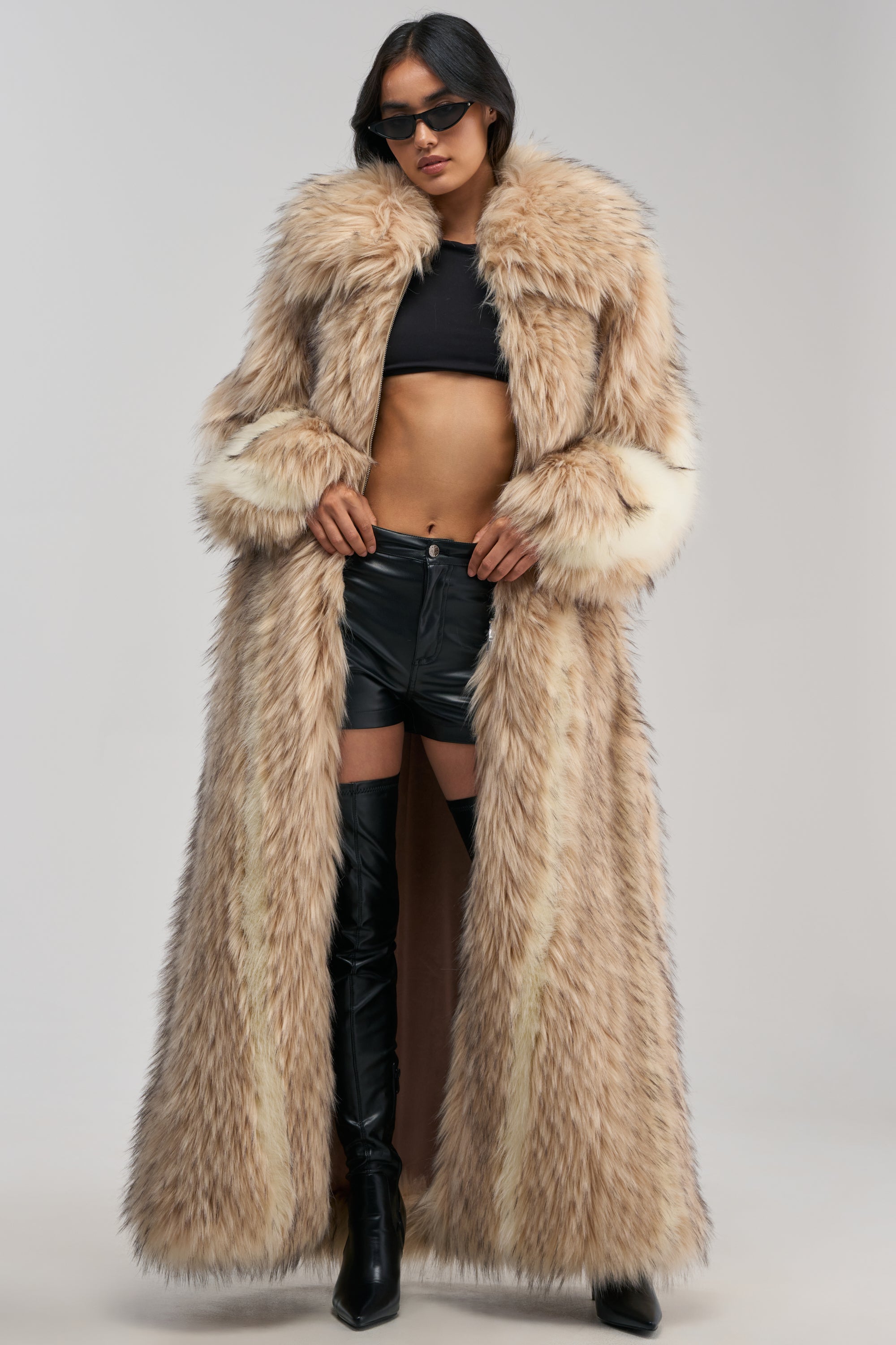 VENUS FAUX FUR TRENCH