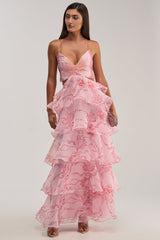 DON'T WAIT UP FLORAL CHIFFON MAXI DRESS