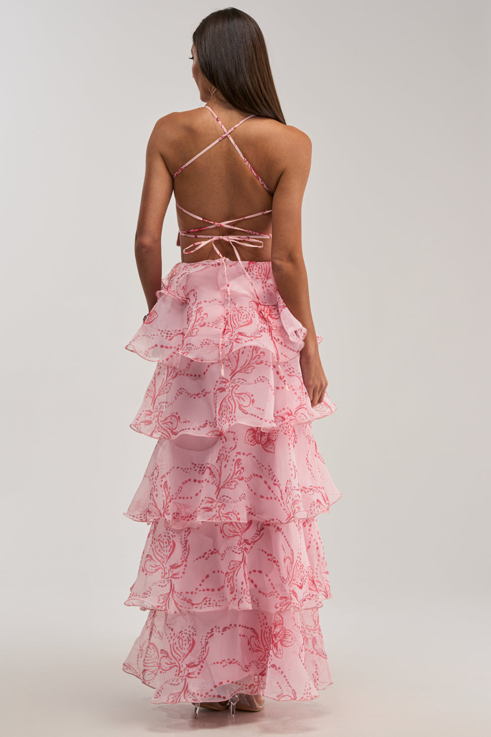 DON'T WAIT UP FLORAL CHIFFON MAXI DRESS